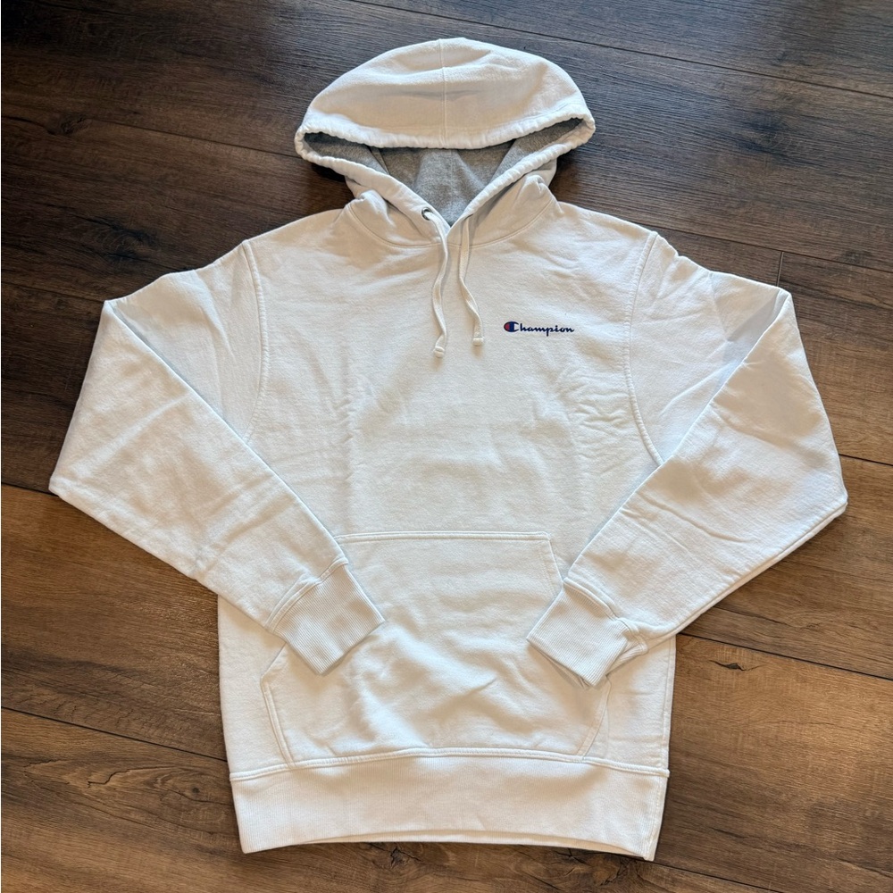 Men’s Size Small White Champion Hooded Sweatshirt
